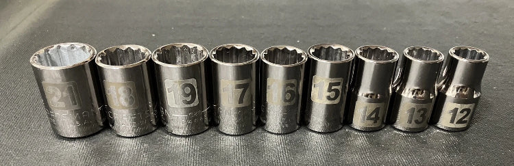NOS Craftsman USA Metric 9pc Socket Set 1/2” Dr 34573 G2D Easy Read 12-21mm