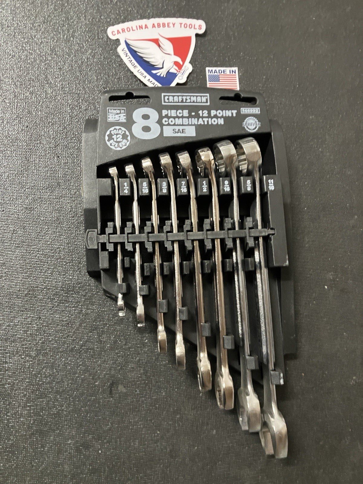 NOS Vintage Craftsman 8pc 12 point SAE Combination Wrench Set 46992 USA