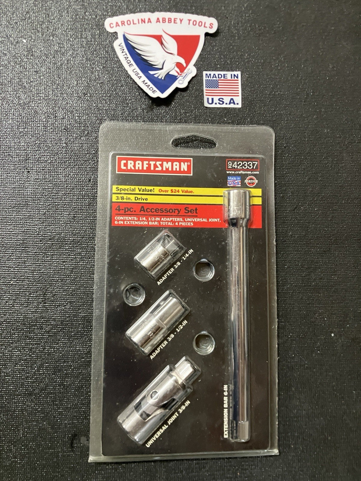 NOS Sears Craftsman 5Pc Accessory Set 3/8” Drive Extension Adapter U 42335 USA