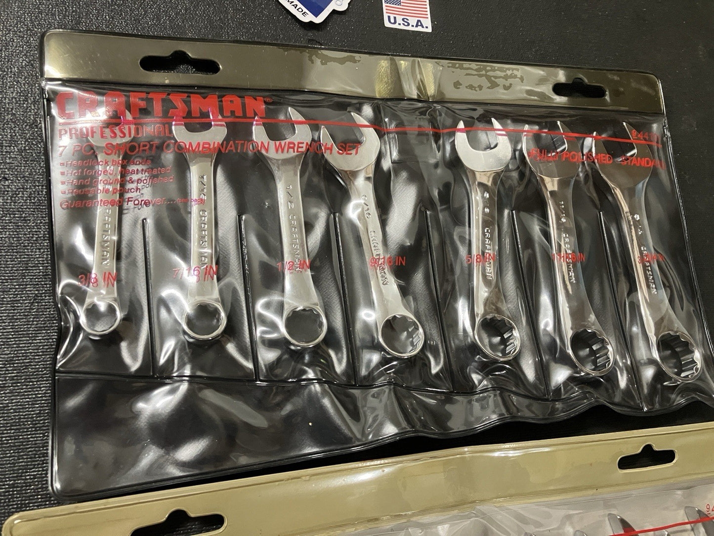 NOS Vintage Sears Craftsman SAE & Metric Stubby Combo Wrench Set 44101 44111 USA