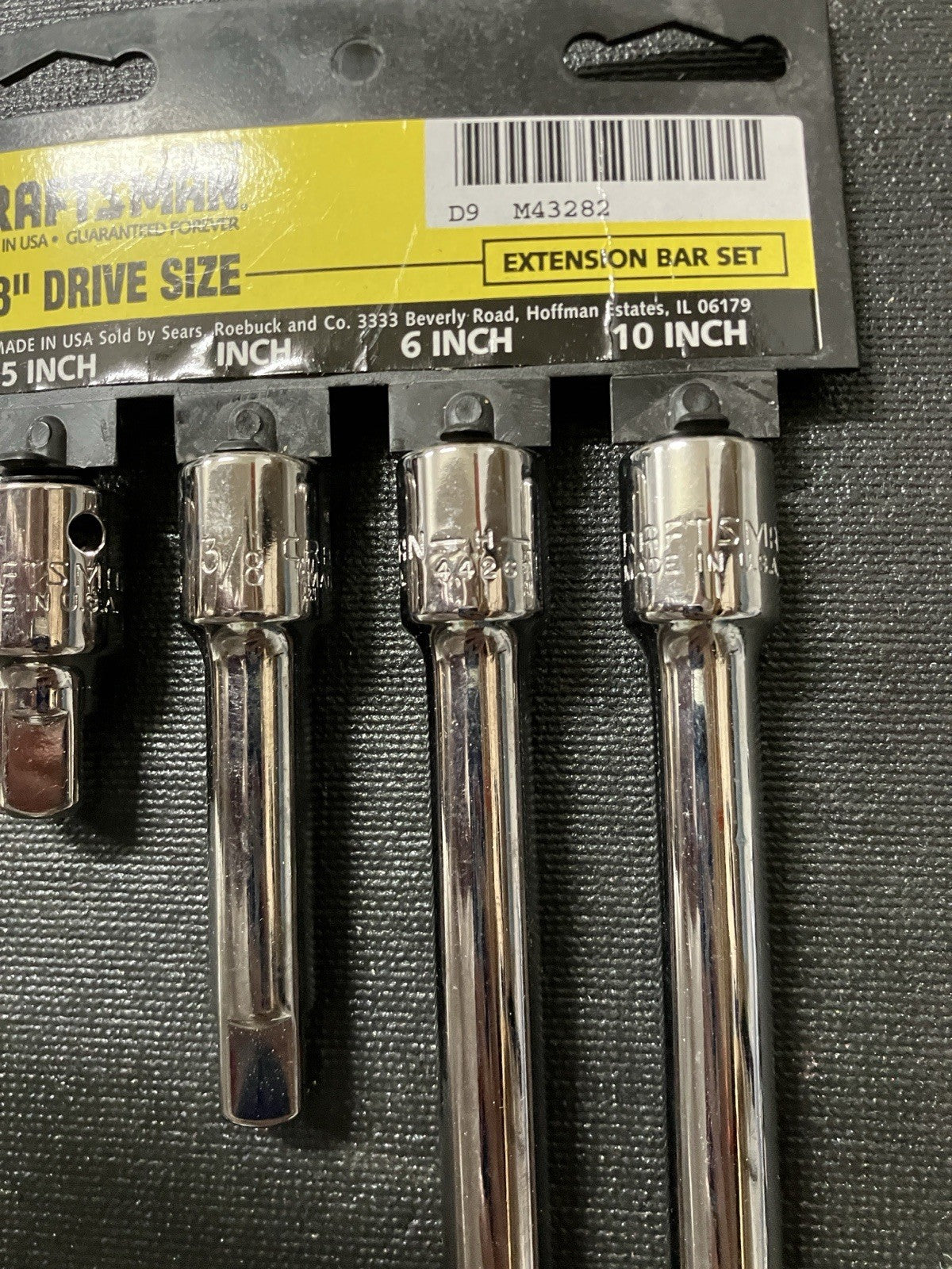 NOS Vintage Sears Craftsman 4pc 3/8” Dr Extension Set 1.5/3/6/10” 43282 -H- USA