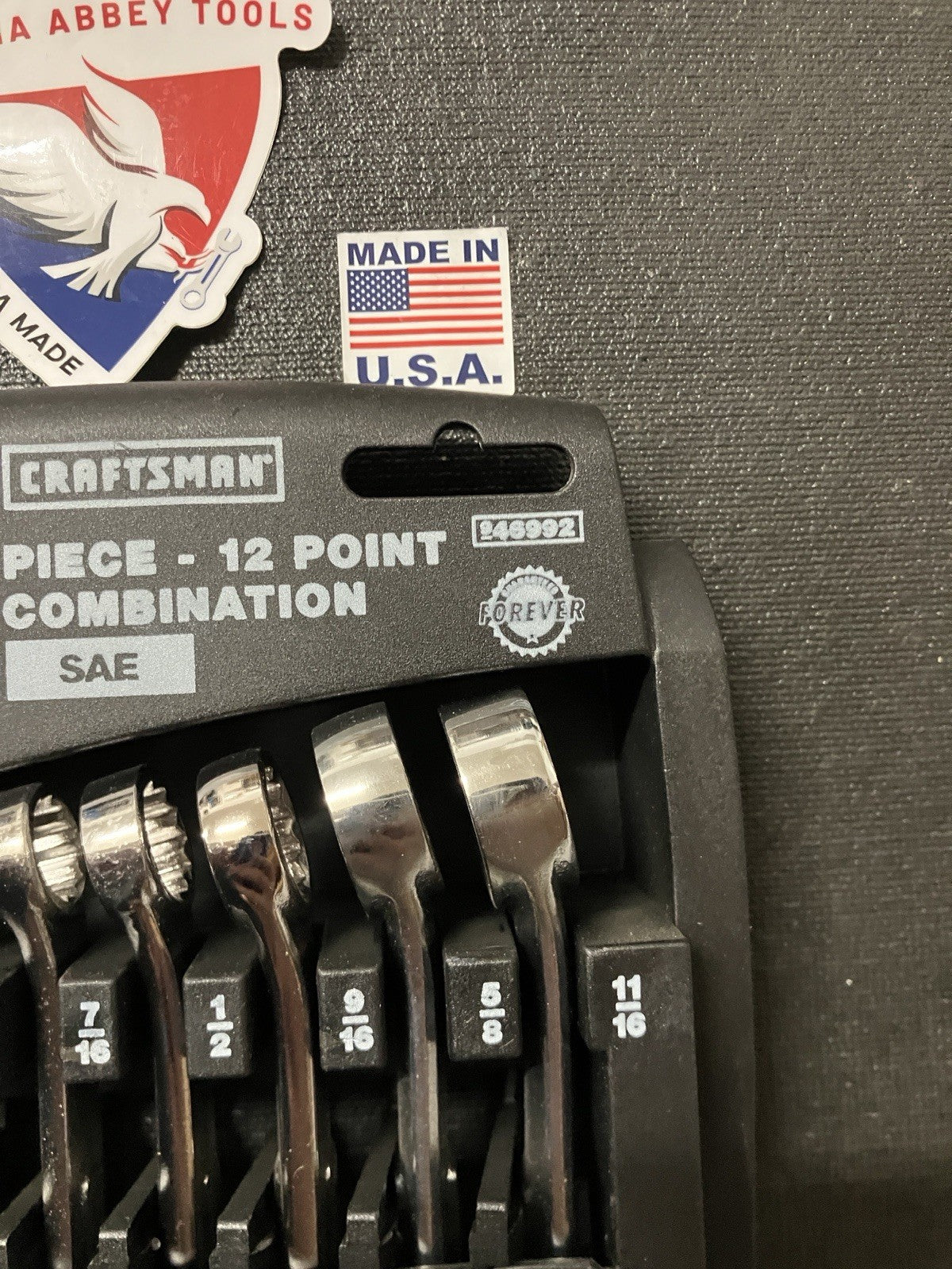 NOS Vintage Craftsman 8pc 12 point SAE Combination Wrench Set 46992 USA