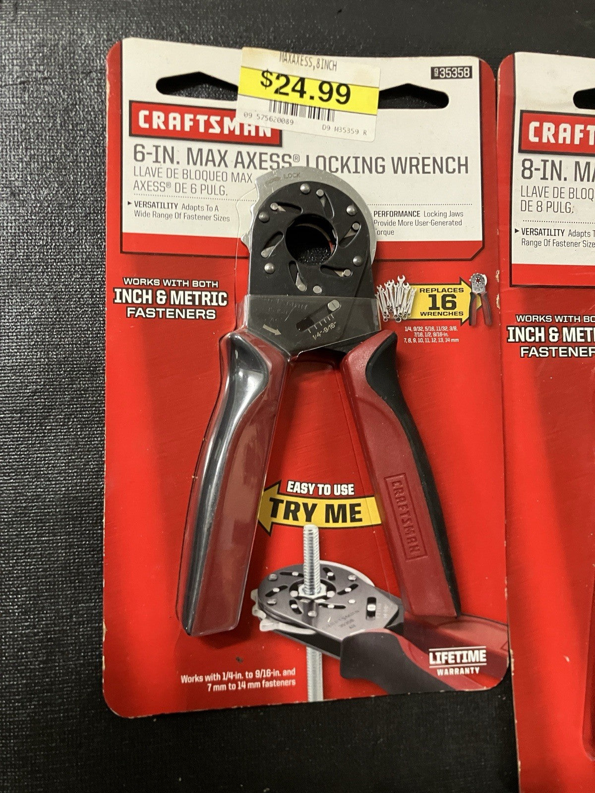 NOS Craftsman 2pc Max Axess Locking Wrench Set 6” 8” 35358 35358 Brand New