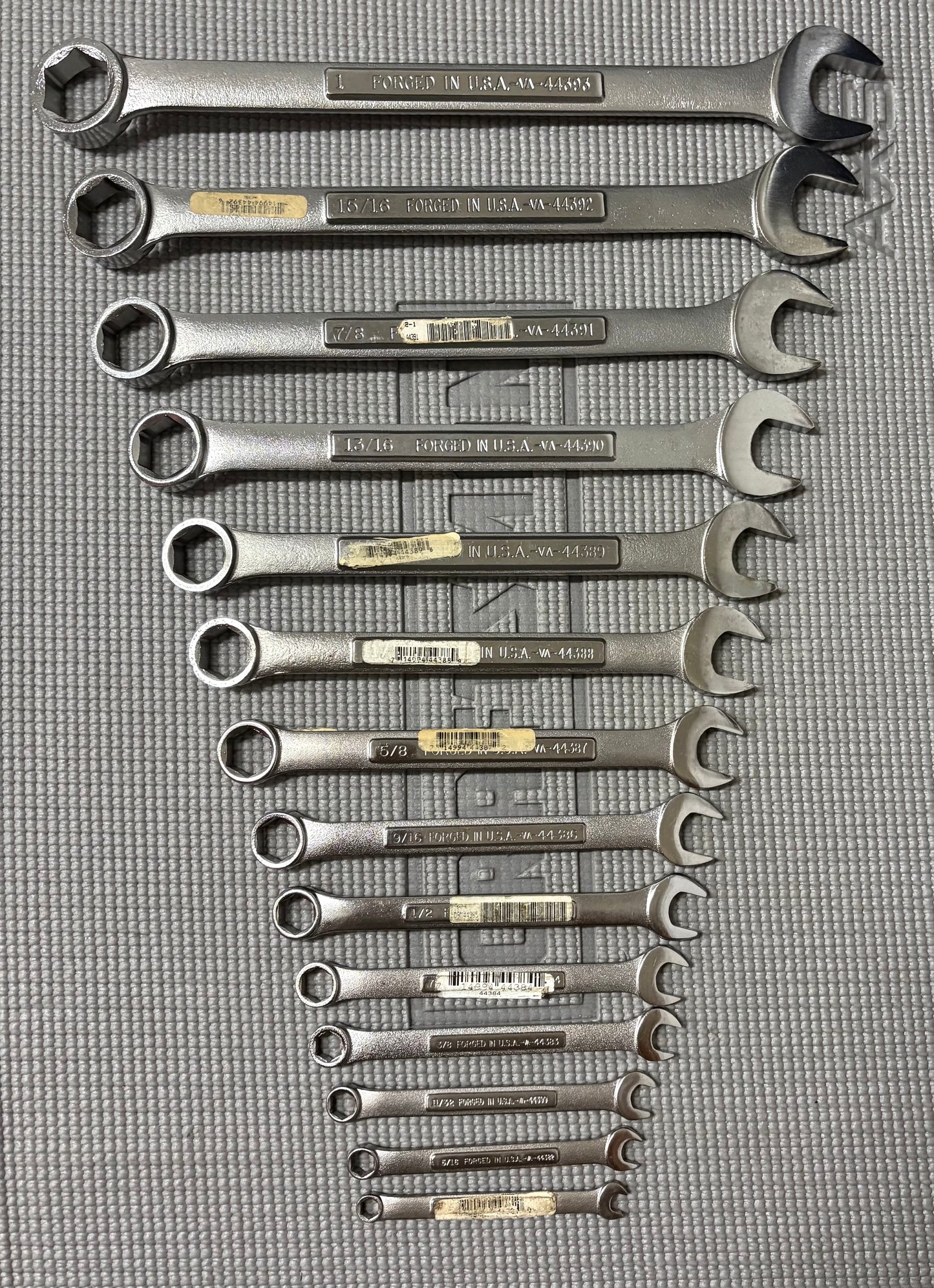 Sears Craftsman 14pc SAE 6 Point Combination Wrench Set 1/4” - 1” 44154 USA VA