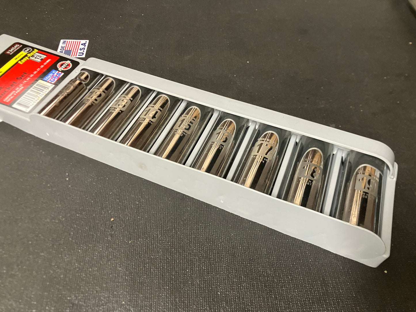 NOS Vintage Craftsman Easy Read Metric 3/8” Drive 6 Point Deep Sockets 34545 USA