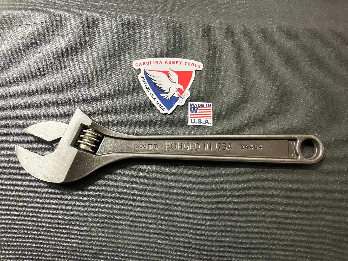 Rare Vintage Craftsman 12” Black Oxide Adjustable Wrench 4454 WF USA