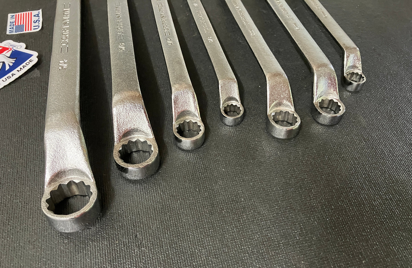 Vintage Craftsman 7pc Satin Deep Offset Box End Wrench Set 44328 -VA- USA