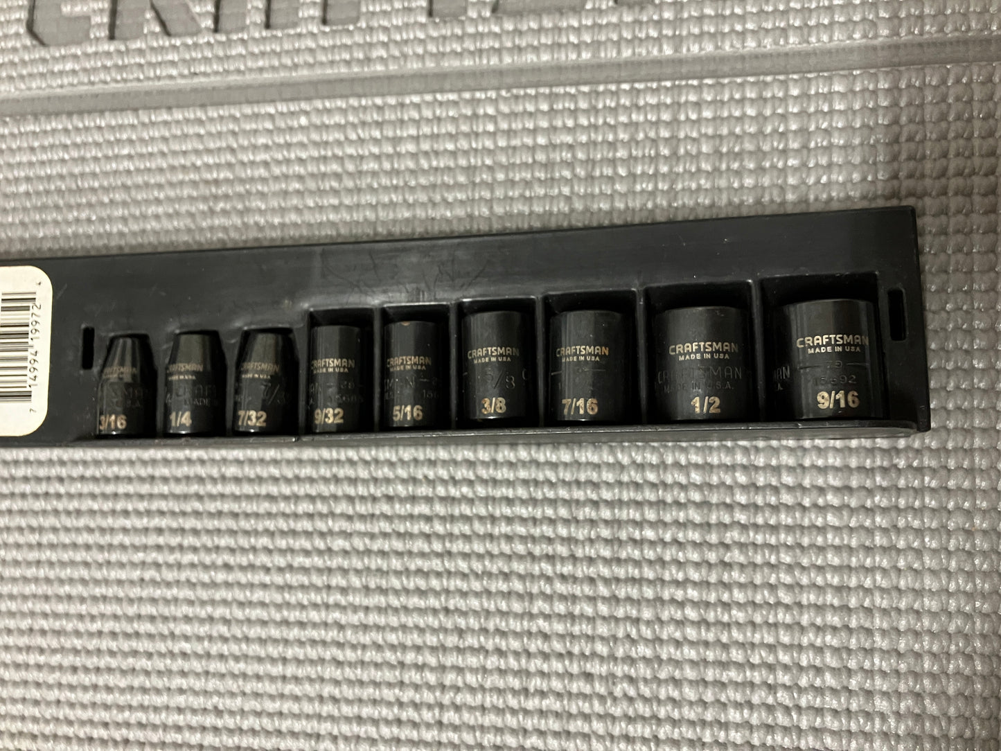 NOS Vintage Craftsman 1/4” Drive 9pc SAE Impact Socket Set USA 15878