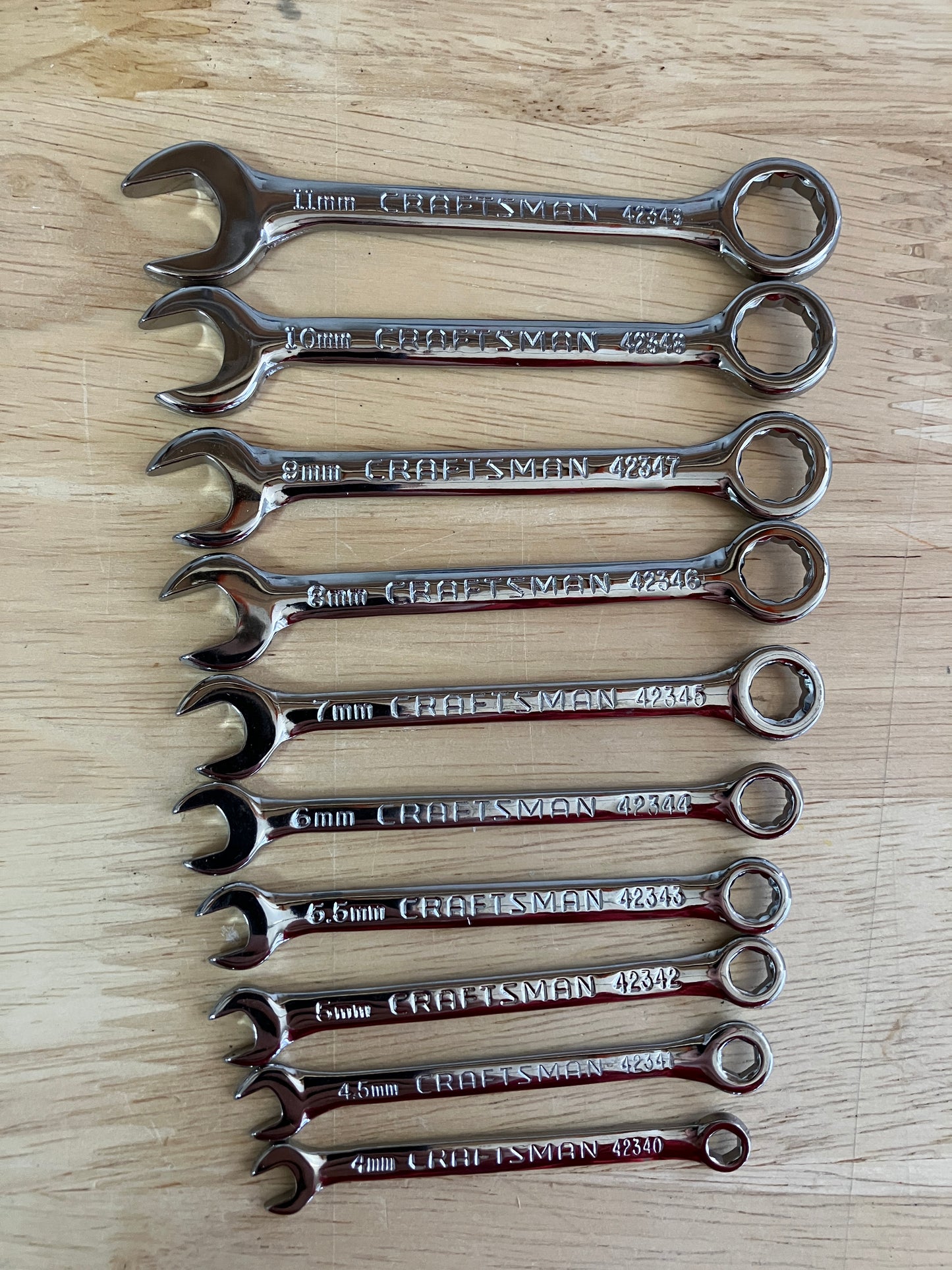 Vintage Craftsman 26pc Metric Combination Wrench Set 44128 VA USA w/Case 4-22mm