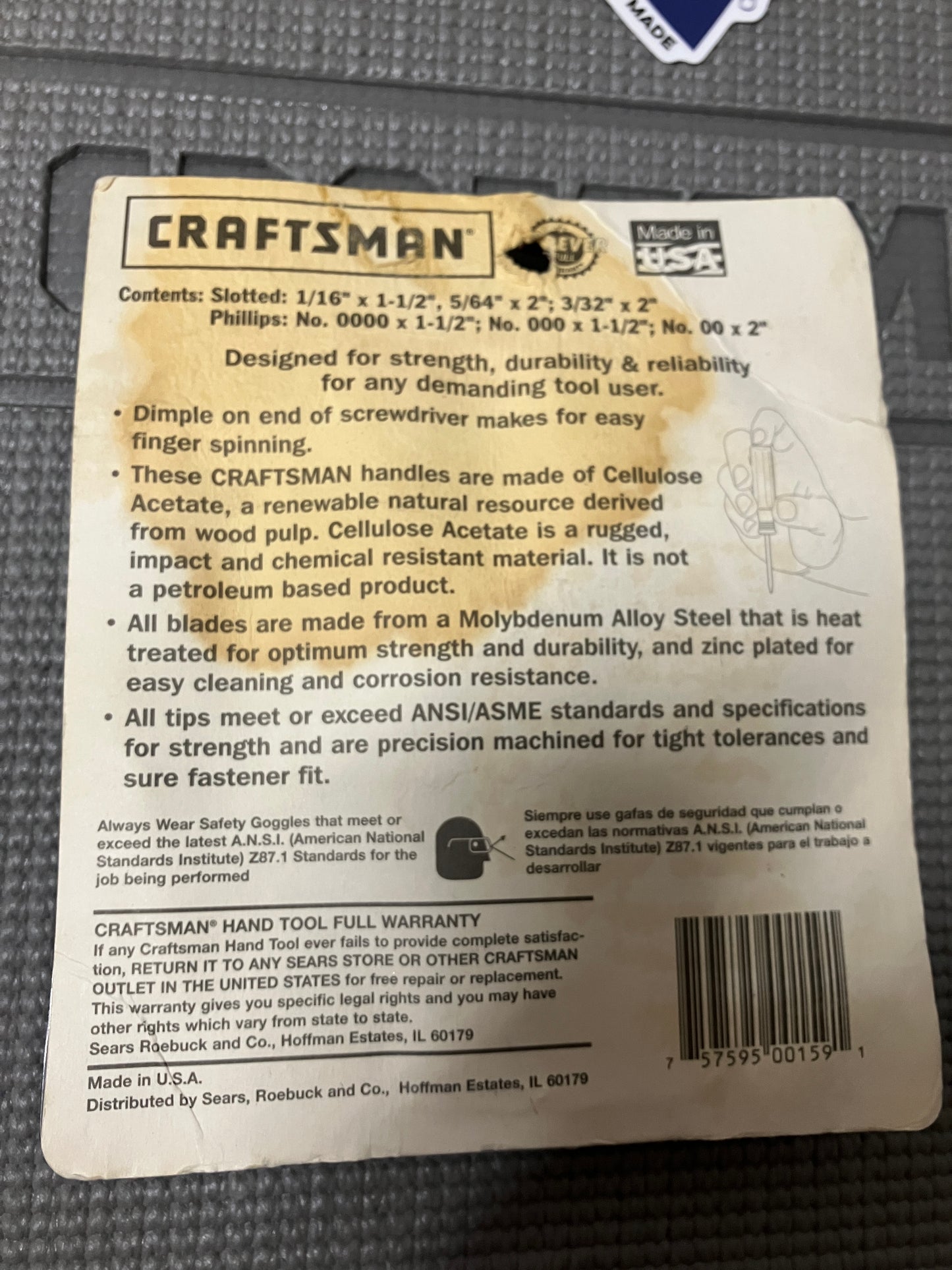 Craftsman 6-Piece Mini Screwdriver Set USA Made Slotted Phillips