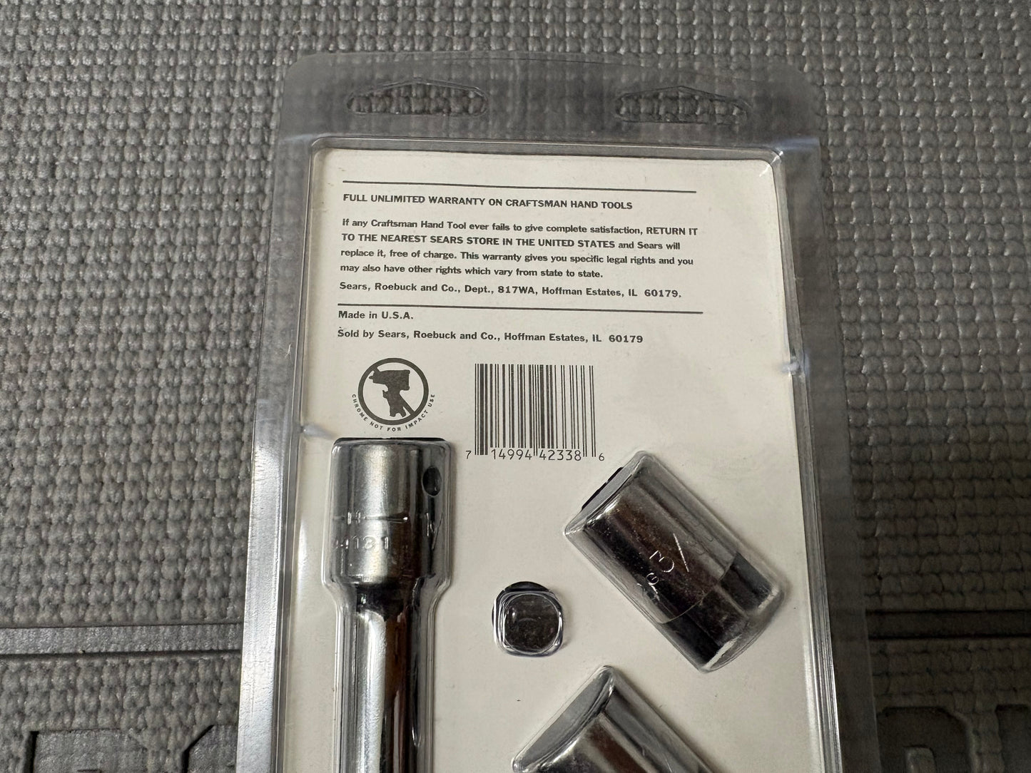 NOS Sears Craftsman 1/2” Drive 4pc Adapter U-Joint Accessory Set 42338 USA