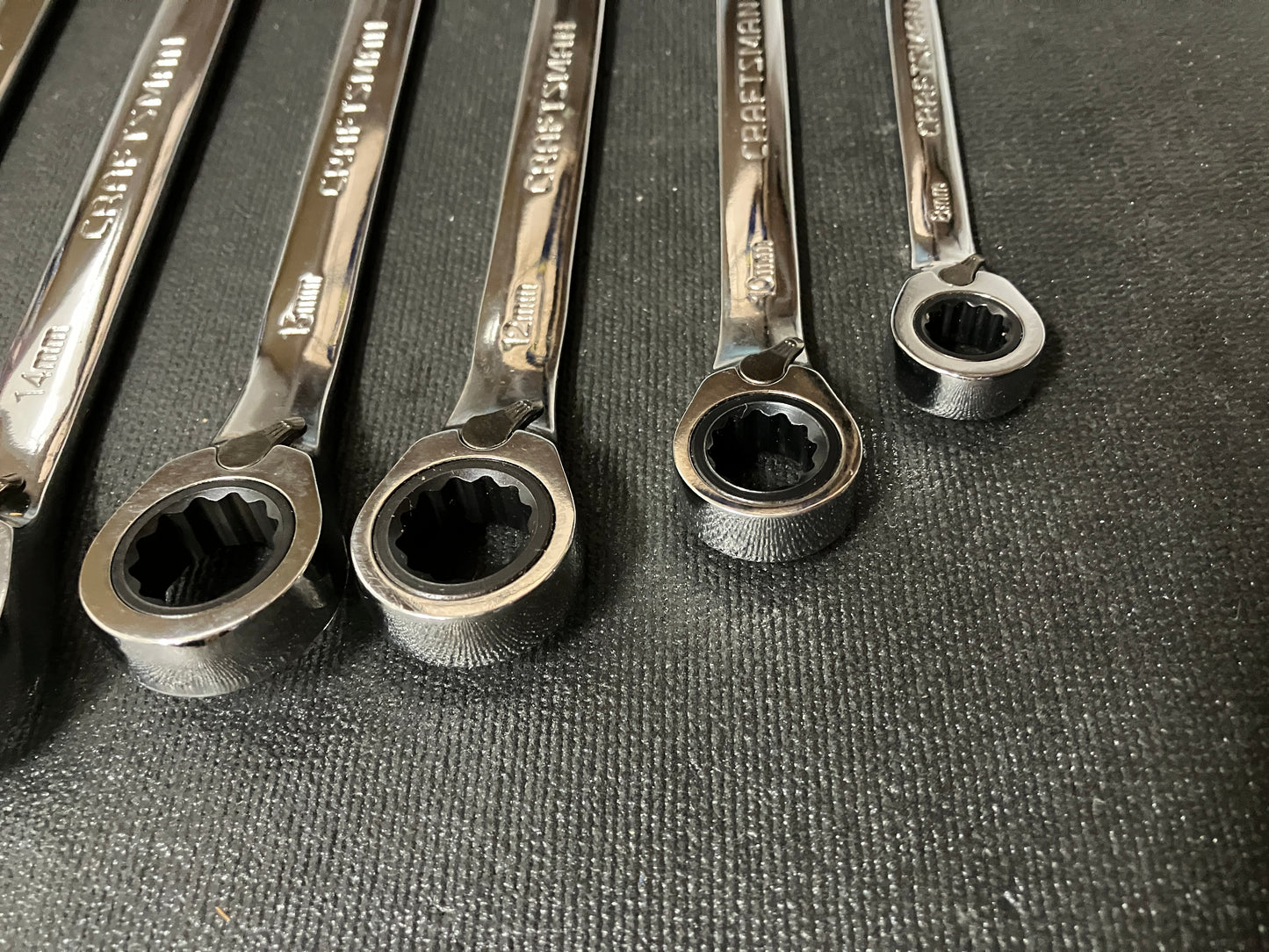 Vintage Sears Craftsman 8pc Metric Reversible Ratcheting Wrench Set 42405 USA