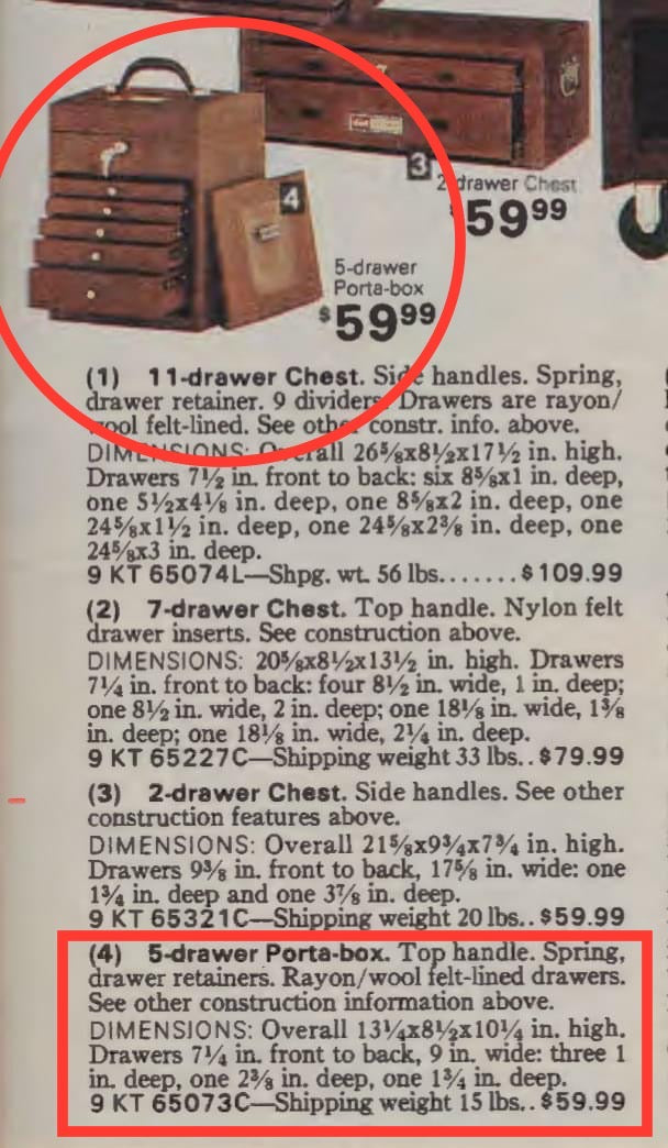 RARE Vintage Craftsman 5 Drawer Porta-box USA 9KT65037C