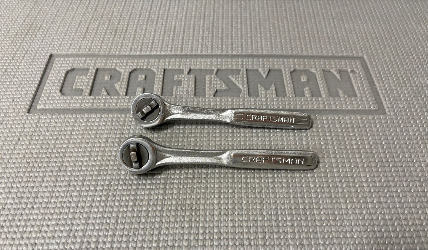 2x Sears Craftsman USA 1/4" Drive Fine Tooth Thumb Wheel Ratchet 43187