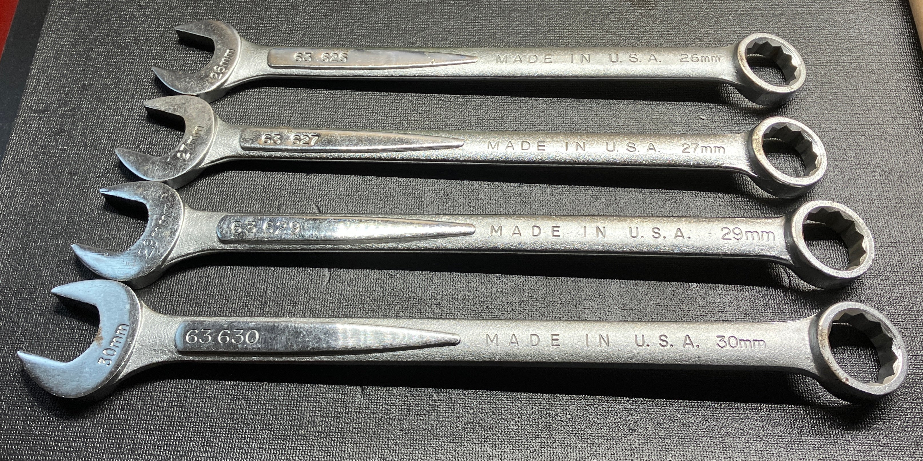 EASCO 4pc Large Metric Combination Wrench Bundle USA Carolina Abbey Tools