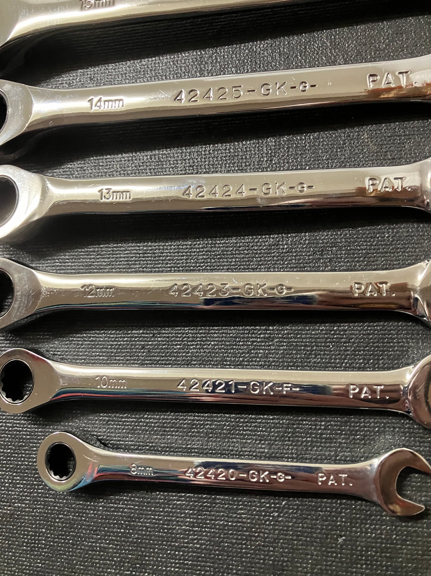 Vintage Sears Craftsman 8pc Metric Reversible Ratcheting Wrench Set 42405 USA