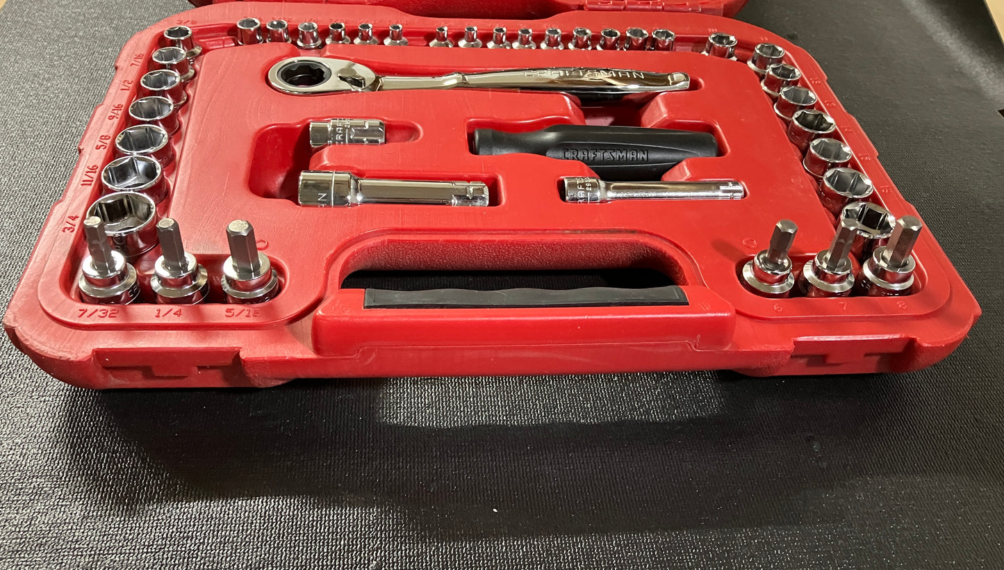 Craftsman 41pc Max Axess Socket Set 41484 with 6pt Sockets, Hex Sockets, & Ratchet 29308