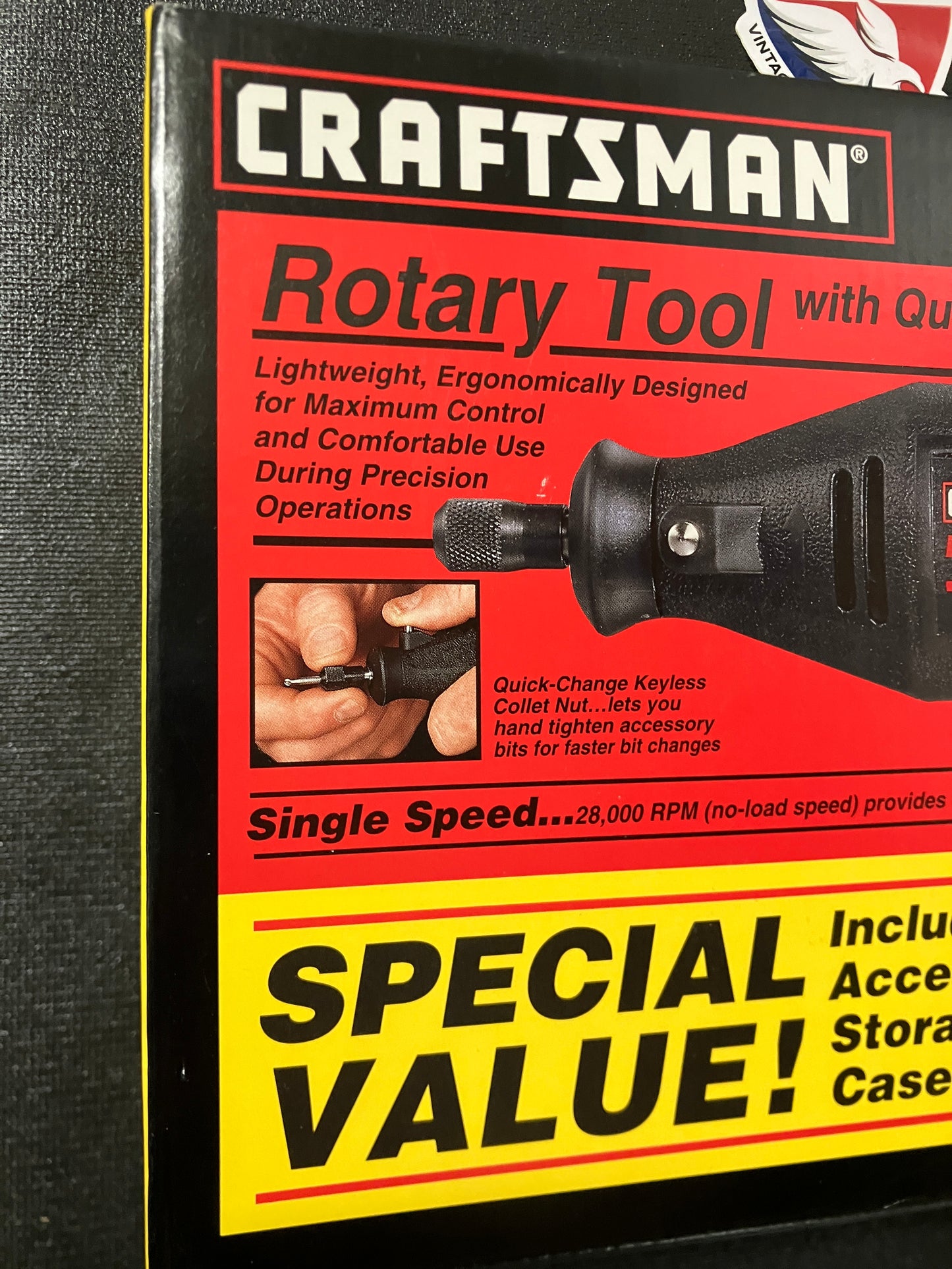 NOS Vintage Craftsman Rotary Tool USA Made w/ Accessories and Case