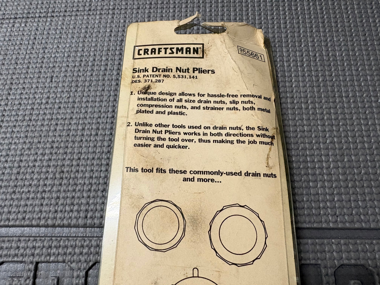 Sears Craftsman USA Rare Sink Drain Nut Pliers 55661 Made In USA Brand New!