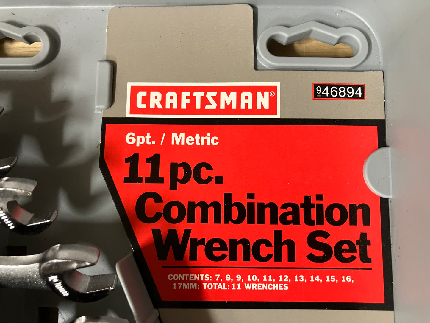Craftsman 11pc 6 Point Combination Wrench Set 46894 7-17mm USA In Case