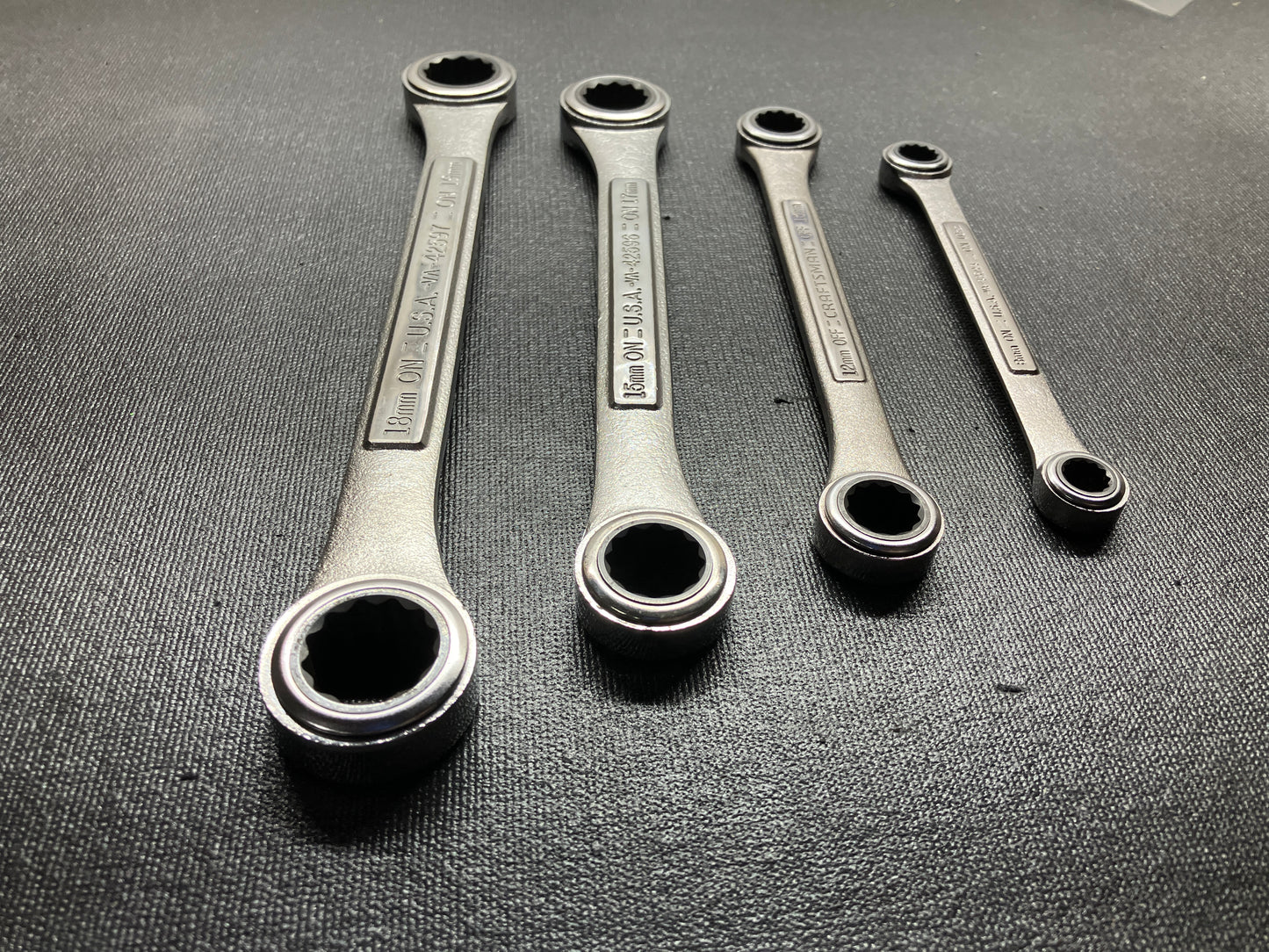 Vintage Craftsman 4pc Metric Heavy Duty Double Box Ratcheting Set 42447 USA