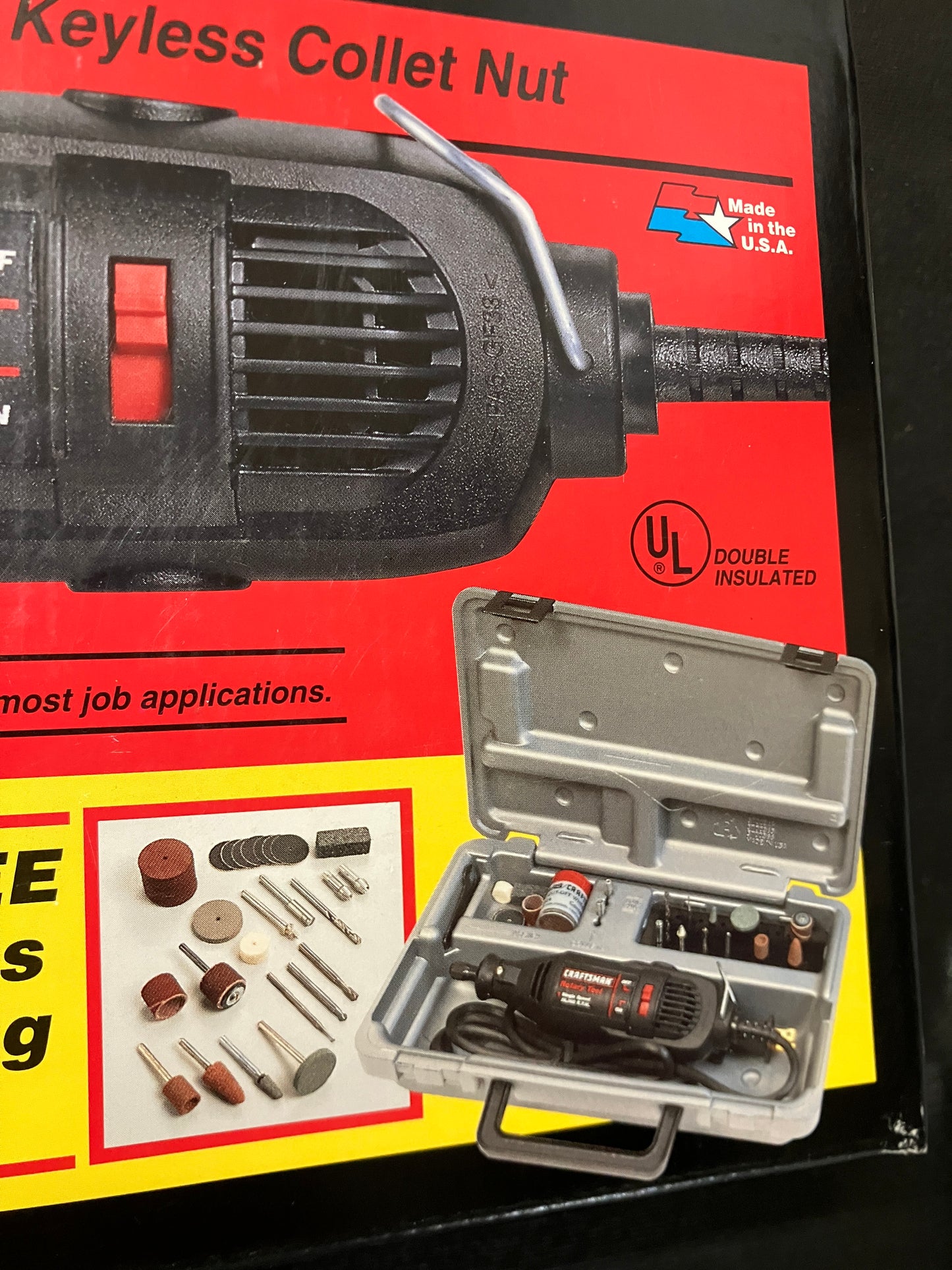 NOS Vintage Craftsman Rotary Tool USA Made w/ Accessories and Case
