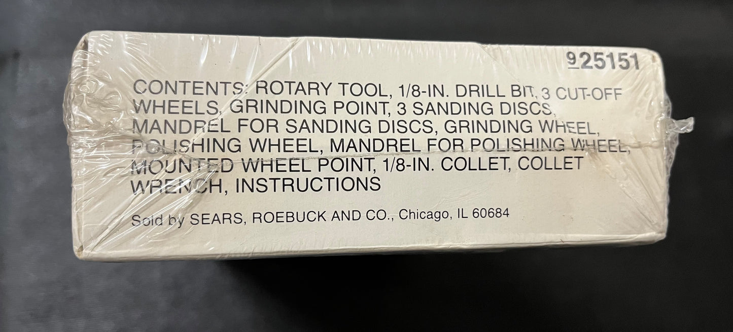 NOS Vintage Sears Craftsman 14pc Rotary Tool Kit 25151 Constant Speed Sealed In Package