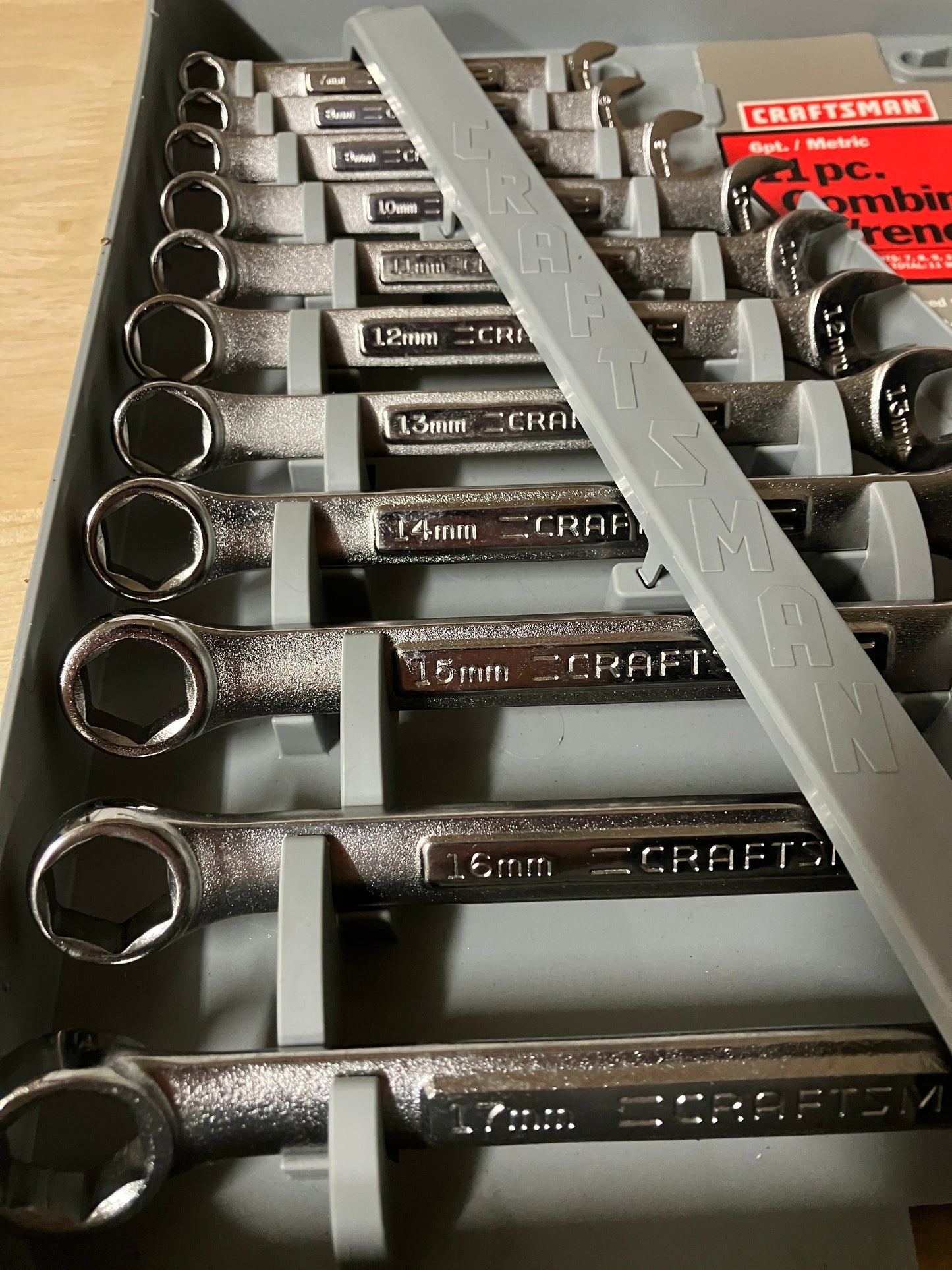 Craftsman 11pc 6 Point Combination Wrench Set 46894 7-17mm USA In Case