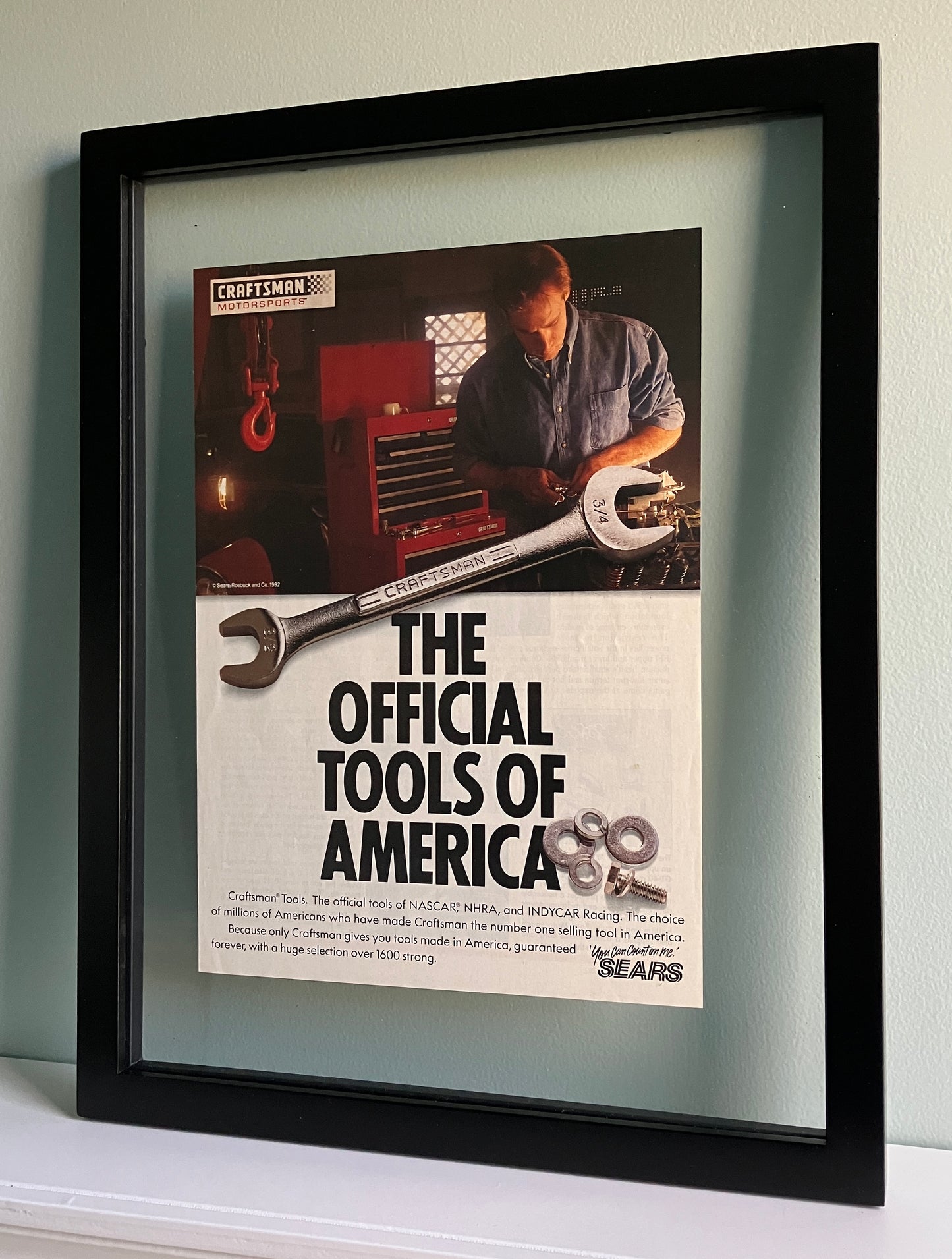Framed Vintage Craftsman Advertisement - “The Official Tools Of America”
