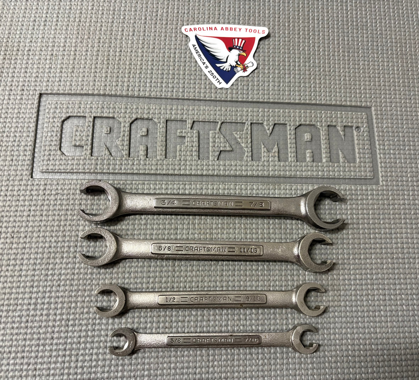 Sears Craftsman 4pc SAE Flare Nut Wrench Set -VA- USA