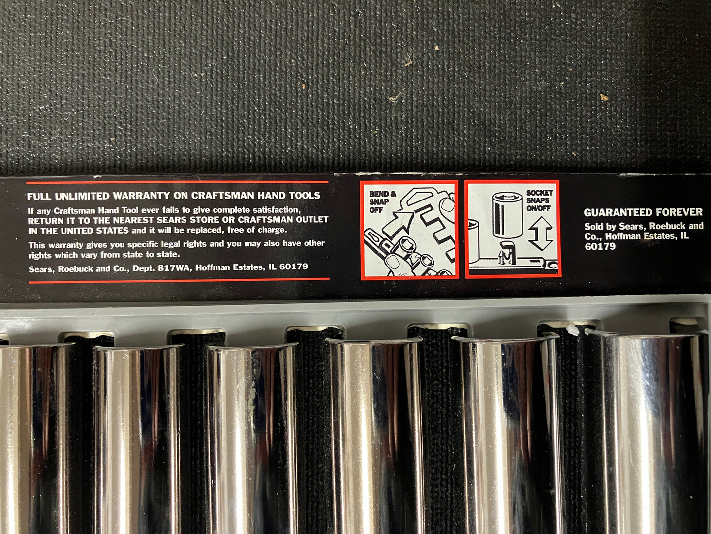 NOS Sears Craftsman 3/8” Drive Easy Read Metric Socket Set 8pc 6 Point 45881 USA