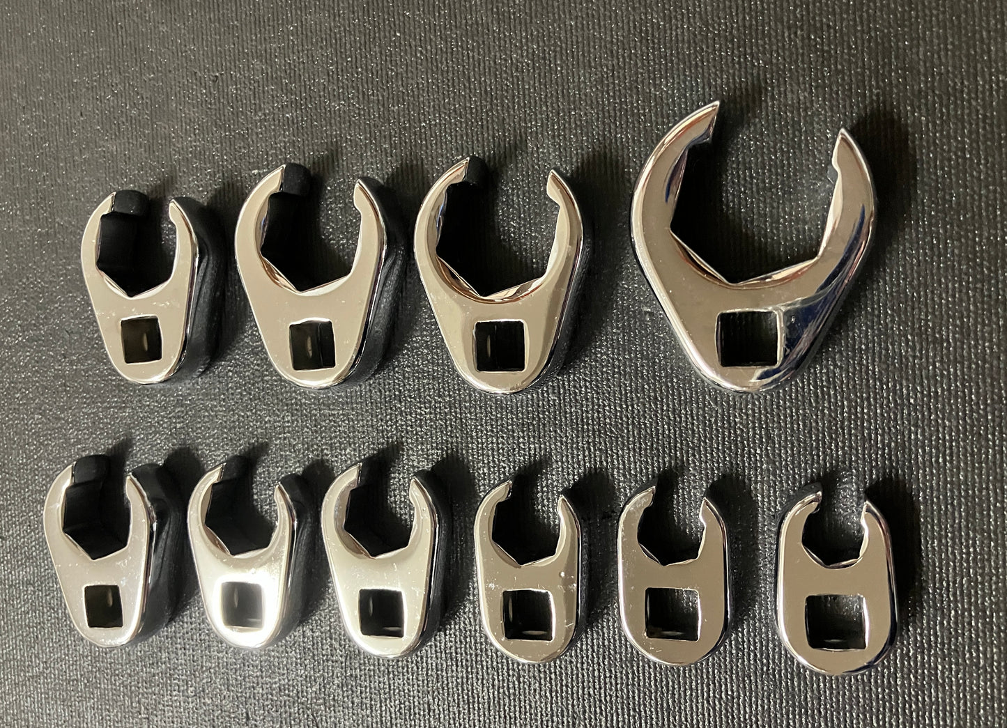 Vintage Craftsman 3/8" Drive 10pc SAE Flare Nut Crowfoot Wrench Set 42049 USA