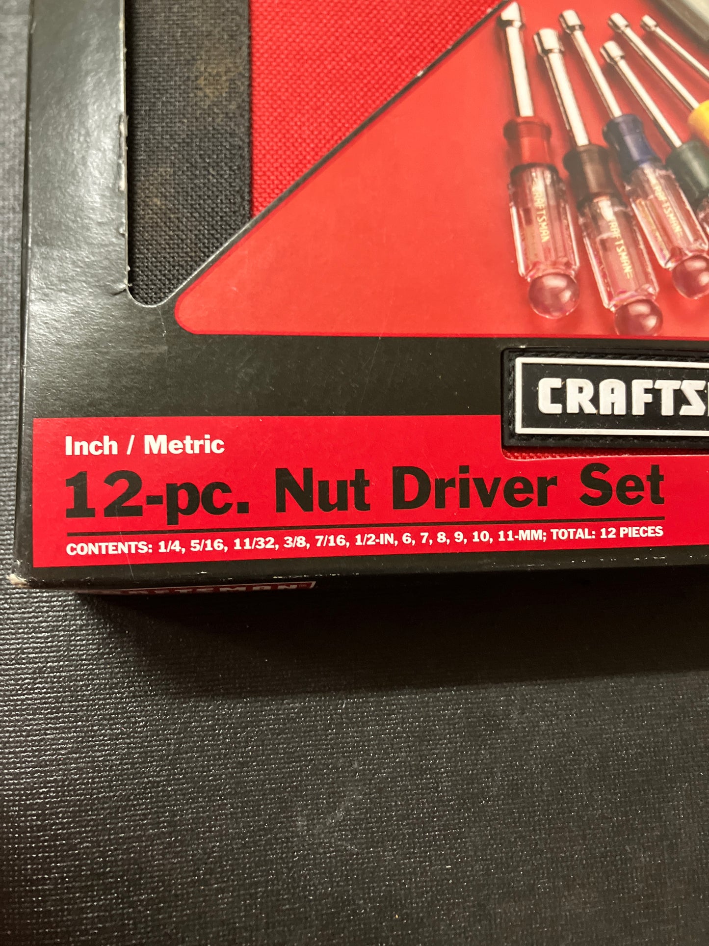 NOS Vintage Sears Craftsman 12pc SAE/Metric Nut Driver Set 34555 Made in USA