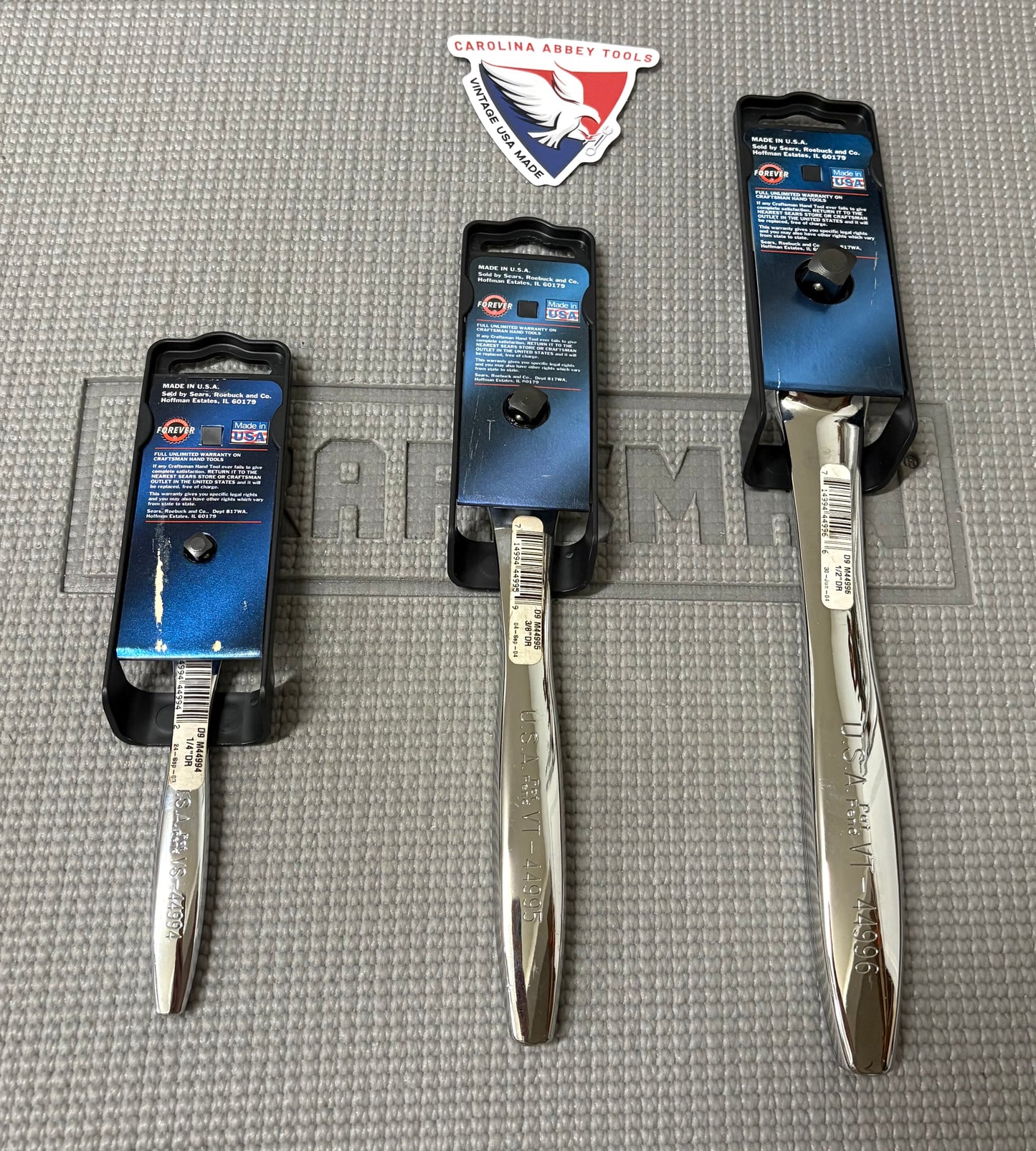 NOS Sears Craftsman 3pc Thin Profile Next Generation Ratchet Set 44992 USA