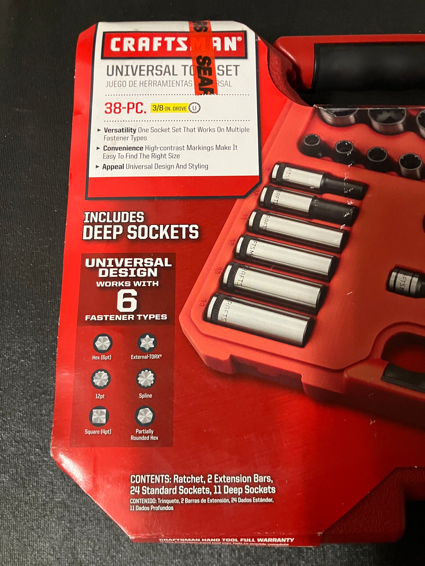 Craftsman 38pc Universal Tool Set 35469 Rare Universal Mechanics Set Open Box