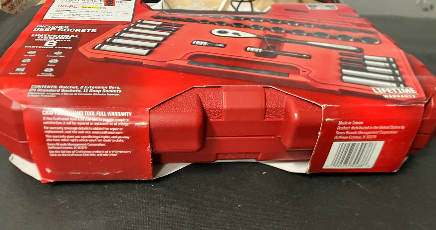 Craftsman 38pc Universal Tool Set 35469 Rare Universal Mechanics Set Open Box