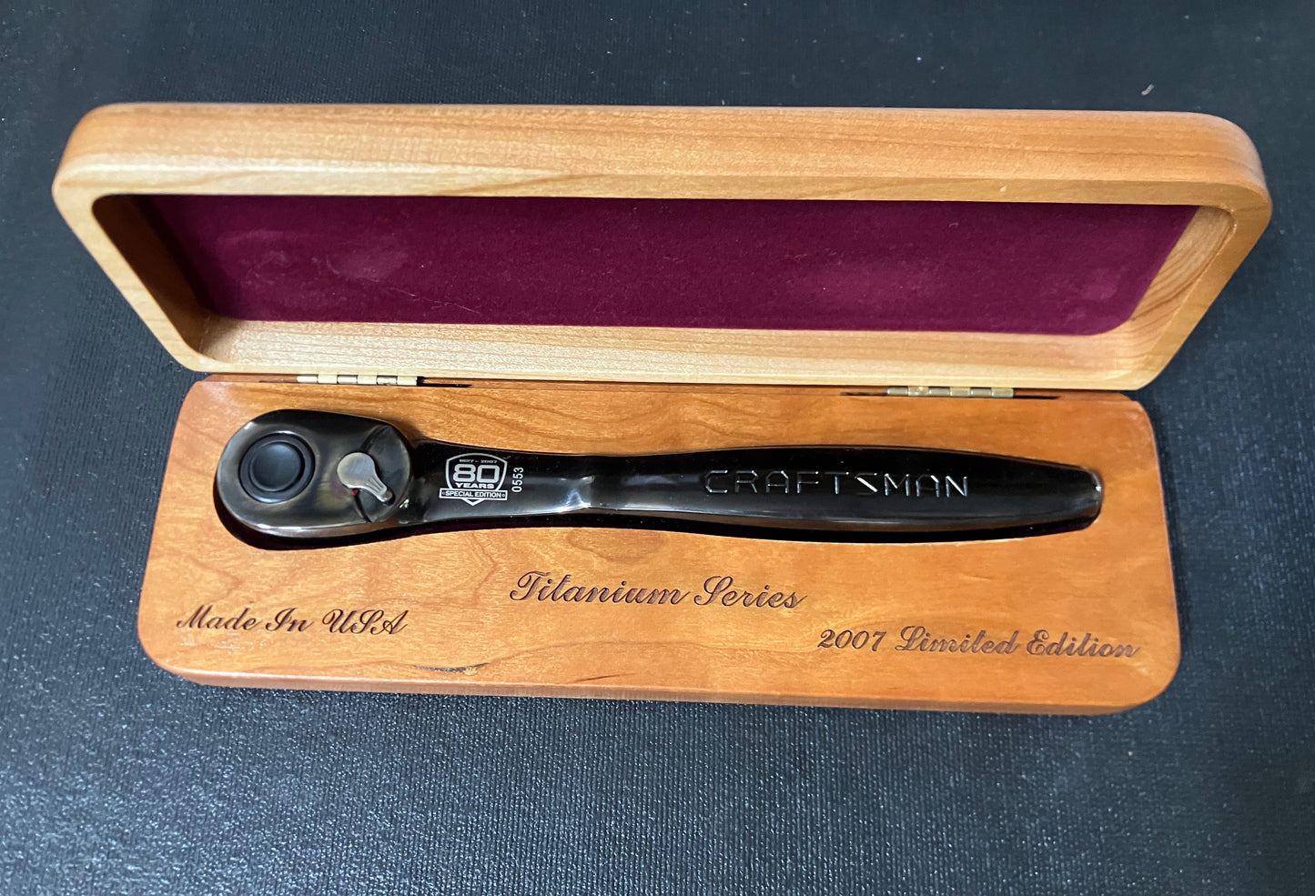 Vintage Craftsman GRAPHITE Thin Profile 3/8” Ratchet 44995 USA 80TH 2007 New!