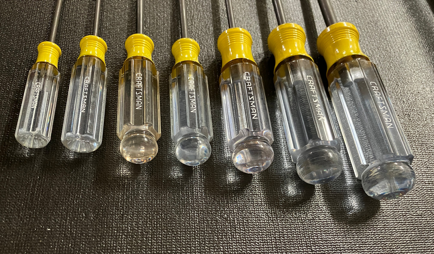 Vintage Craftsman 7pc SAE Ball End Hex Driver Set USA 3/32” to 1/4” COMPLETE SET