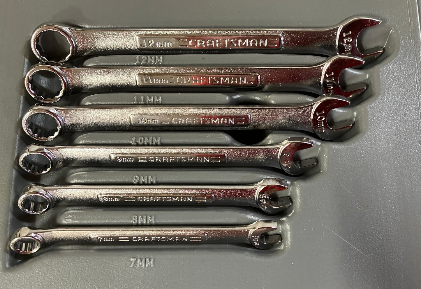 Vintage Craftsman 26pc Metric Combination Wrench Set 44128 VA USA w/Case 4-22mm