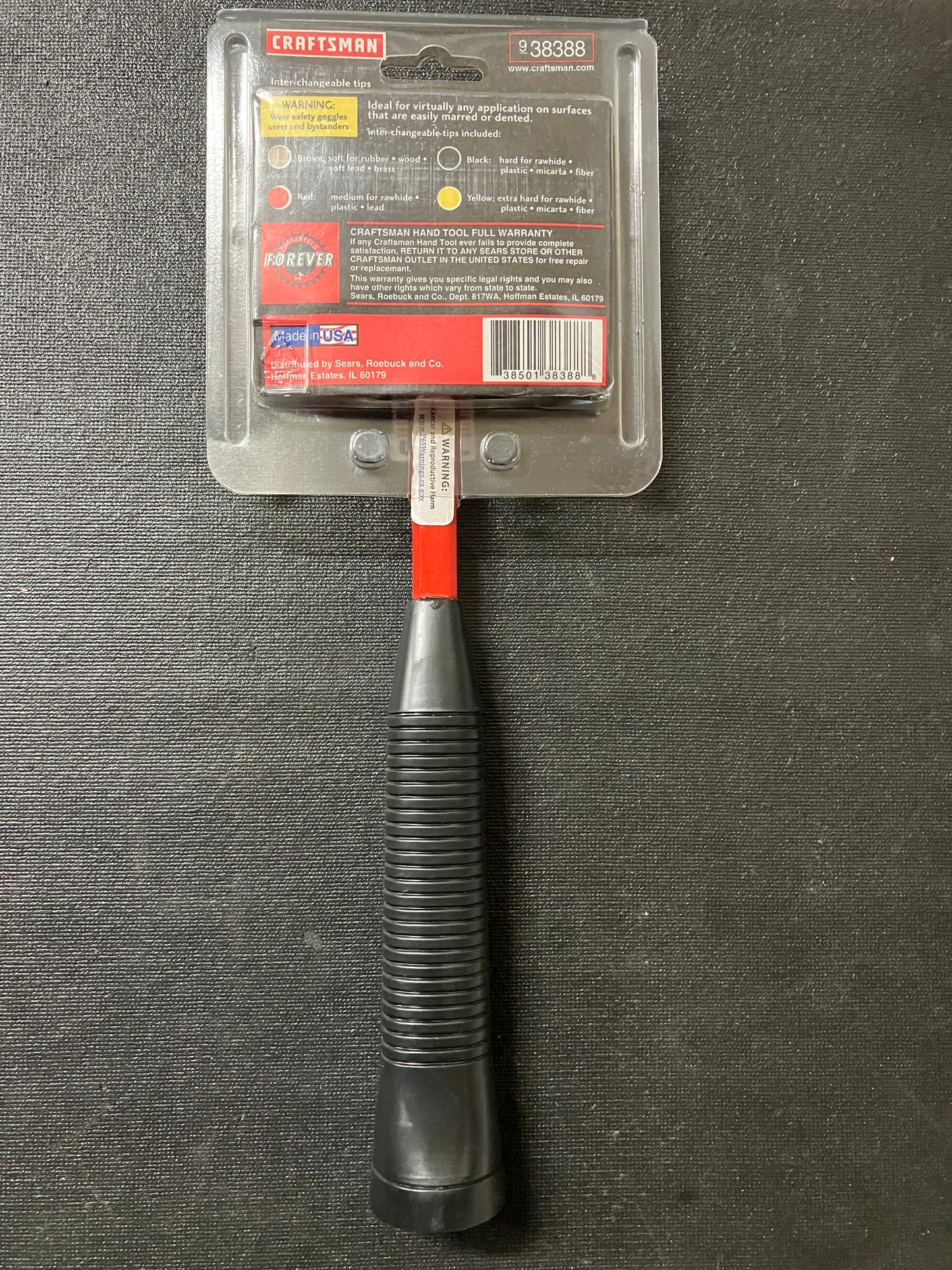 NOS Vintage Craftsman Non-Marring Hammer + 4 Tips NOS 38388 USA