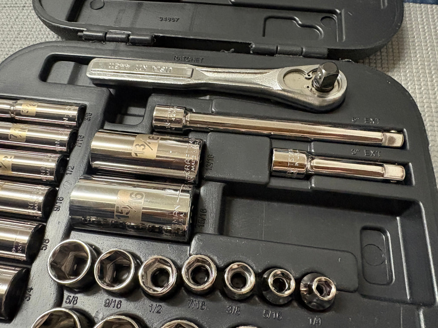 NOS Sears Craftsman 24pc 3/8” Drive Easy Read Socket Set 34867 USA Dual Marked