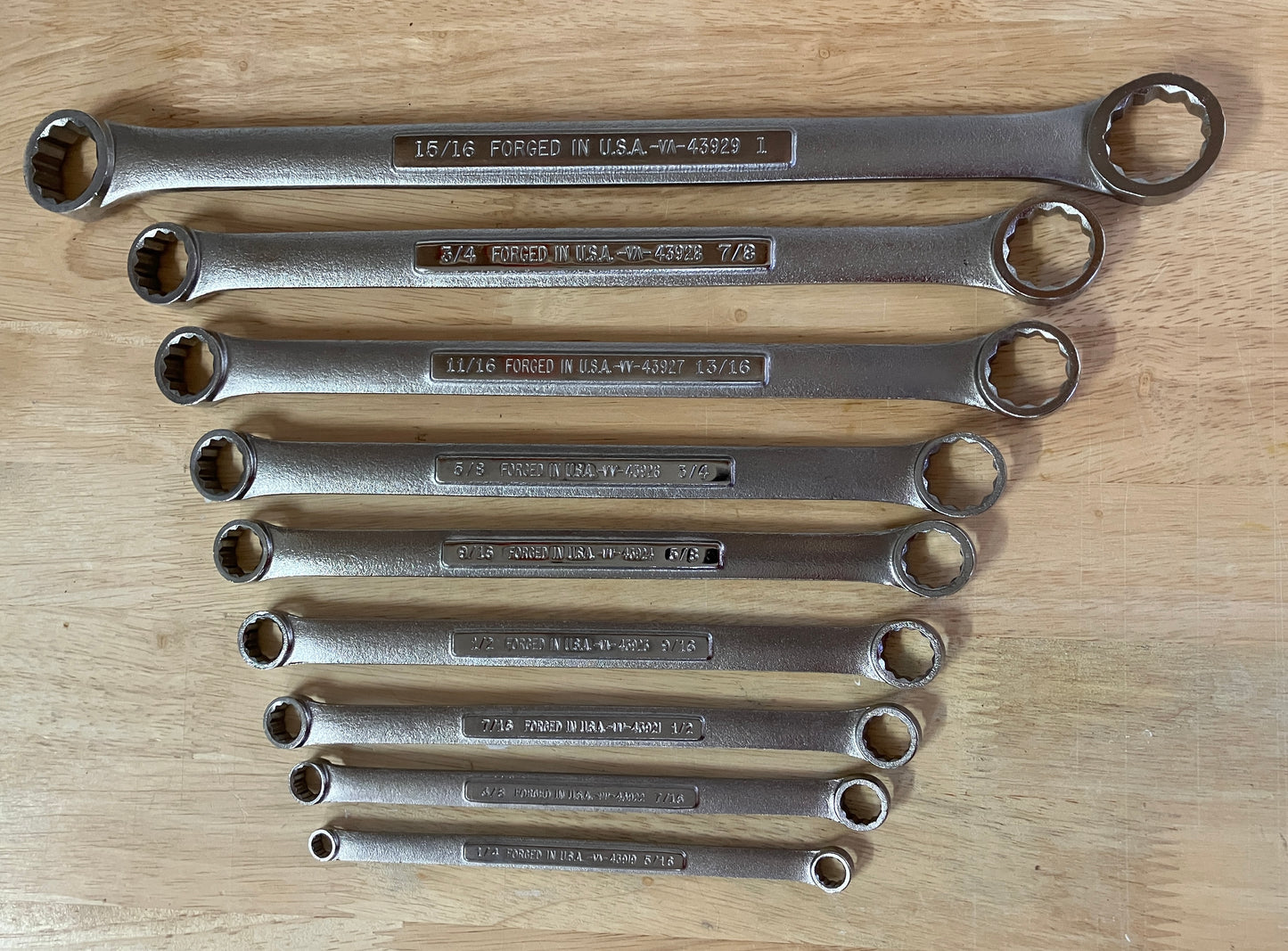 Vintage Craftsman 9pc SAE Double Box End Wrench Set 1/4” to 1” USA - Like New