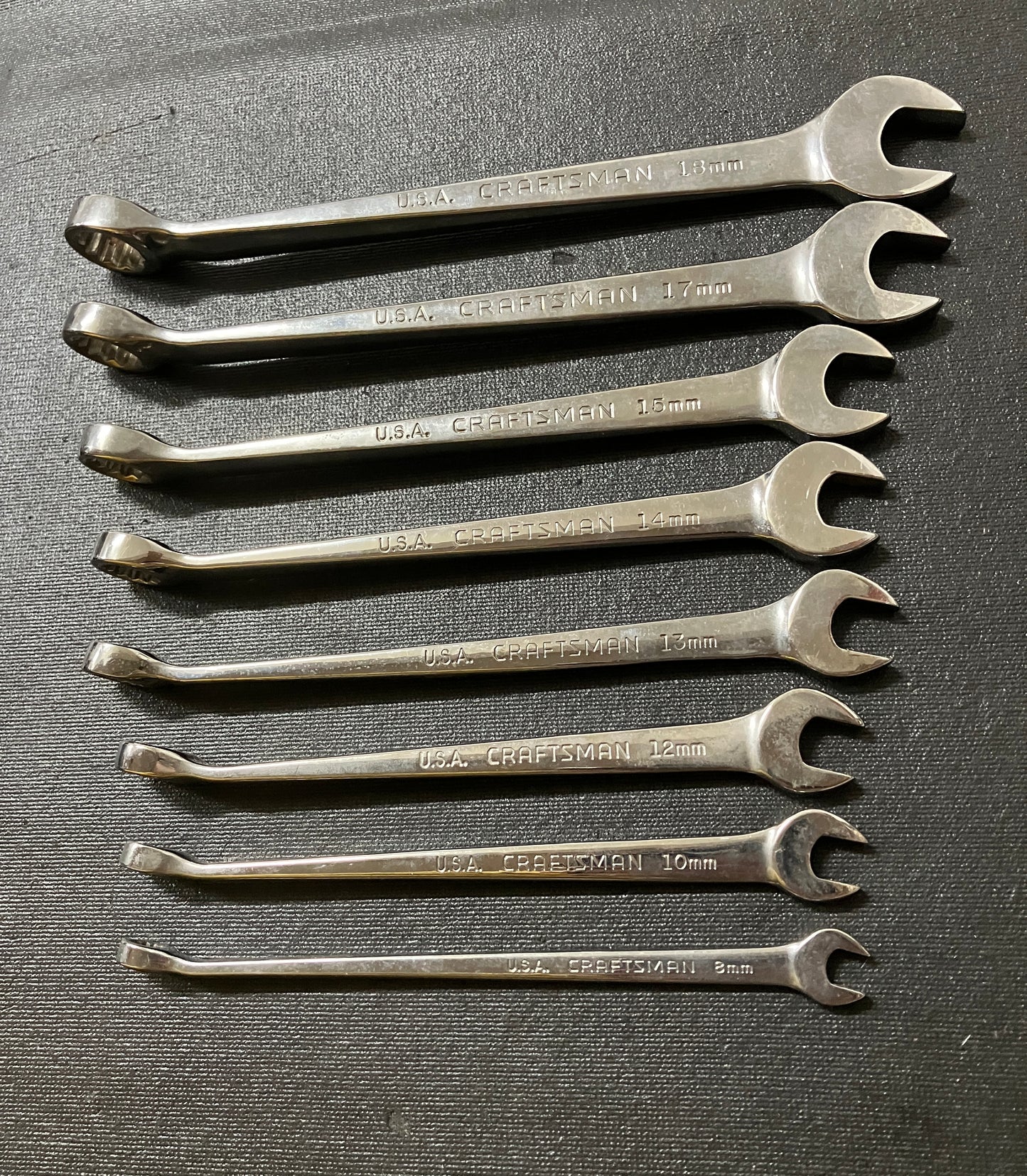 Vintage Craftsman 8pc Metric Cross force Wrench Set 8-18M 46521 -VA- USA