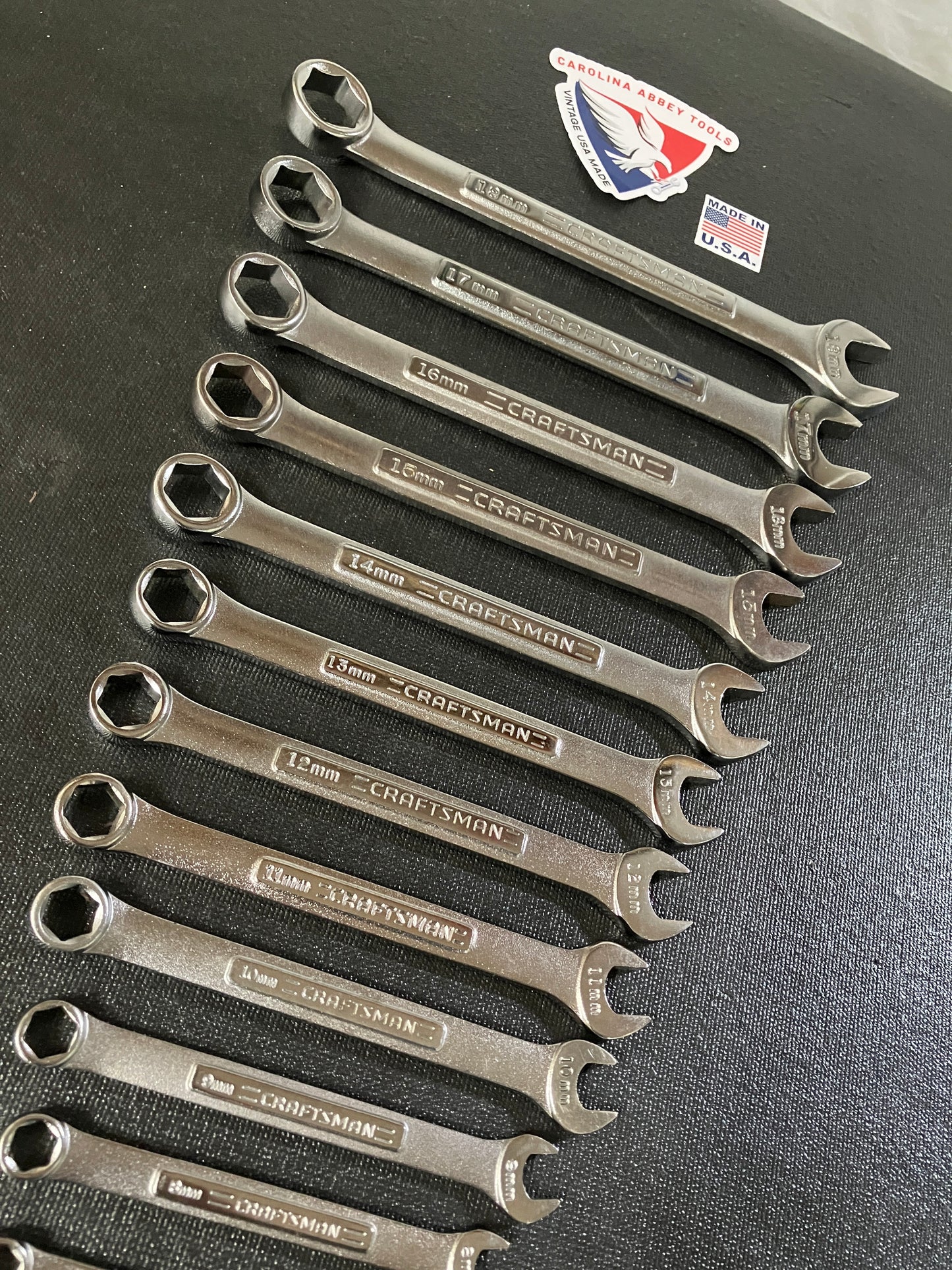Vintage Craftsman 12pc Metric 6 Point Combination Wrench Set 7mm - 18mm -VA- USA