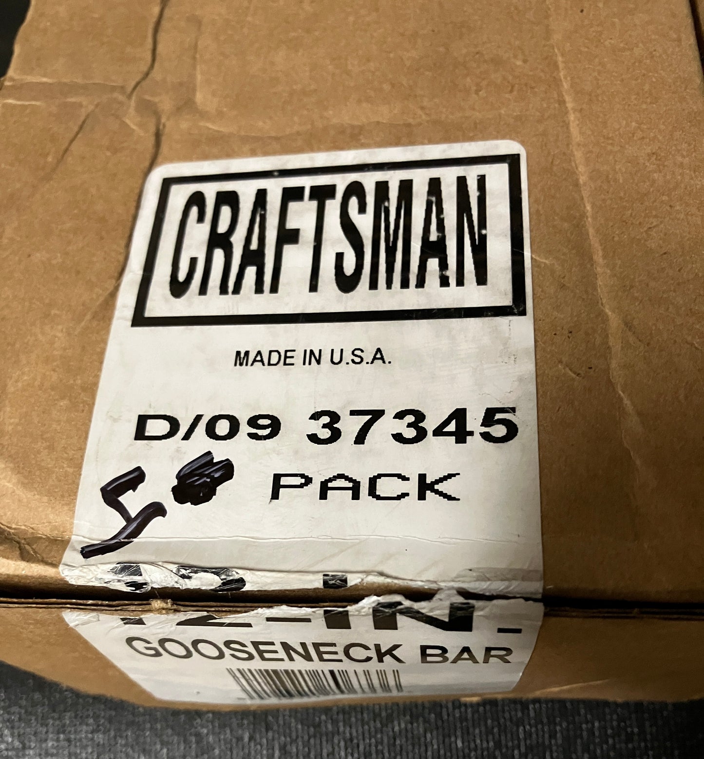 NOS Vintage Craftsman NOS 12" Pry Bar Puller GOOSE NECK CROWBAR 937345 37345 USA