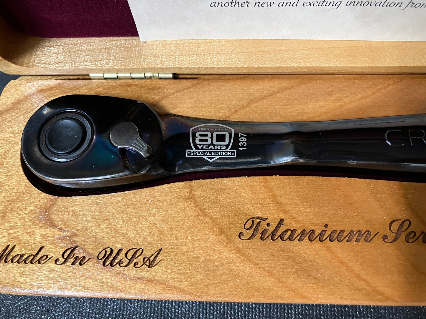 NOS Vintage Craftsman GRAPHITE Thin Profile 3/8” Ratchet 44995 USA 80TH Anniversary 2007 Limited Edition