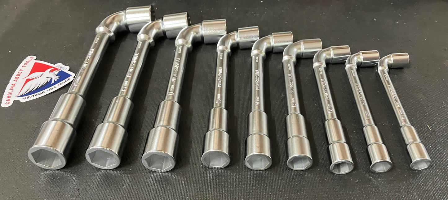 Vintage Craftsman Professional 9pc Angle Socket Wrench Set Metric 34699 France