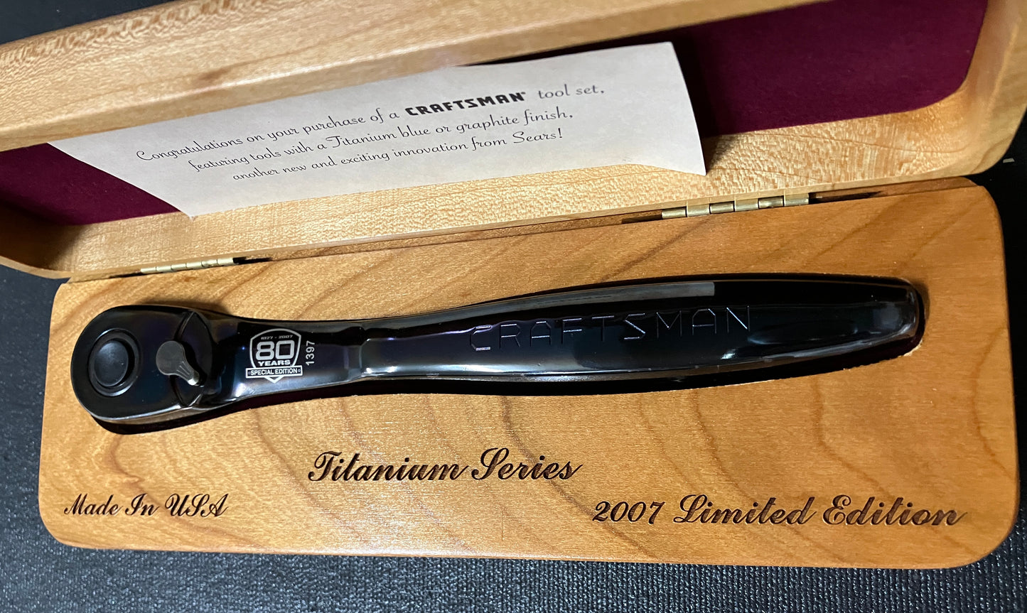 NOS Vintage Craftsman GRAPHITE Thin Profile 3/8” Ratchet 44995 USA 80TH Anniversary 2007 Limited Edition