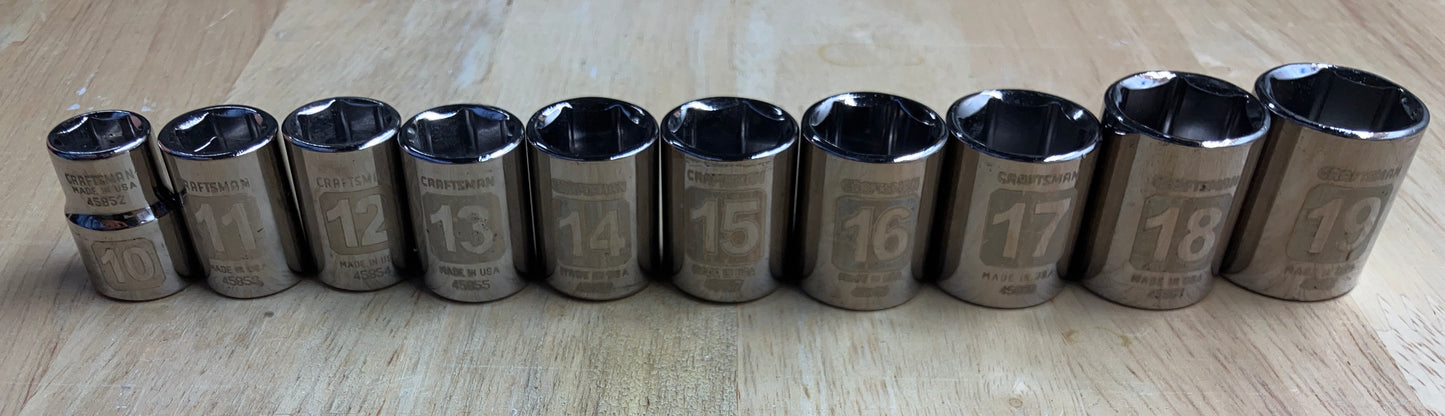 Vintage Craftsman 55pc Mechanics Set - Easy Read Sockets - 33055, USA