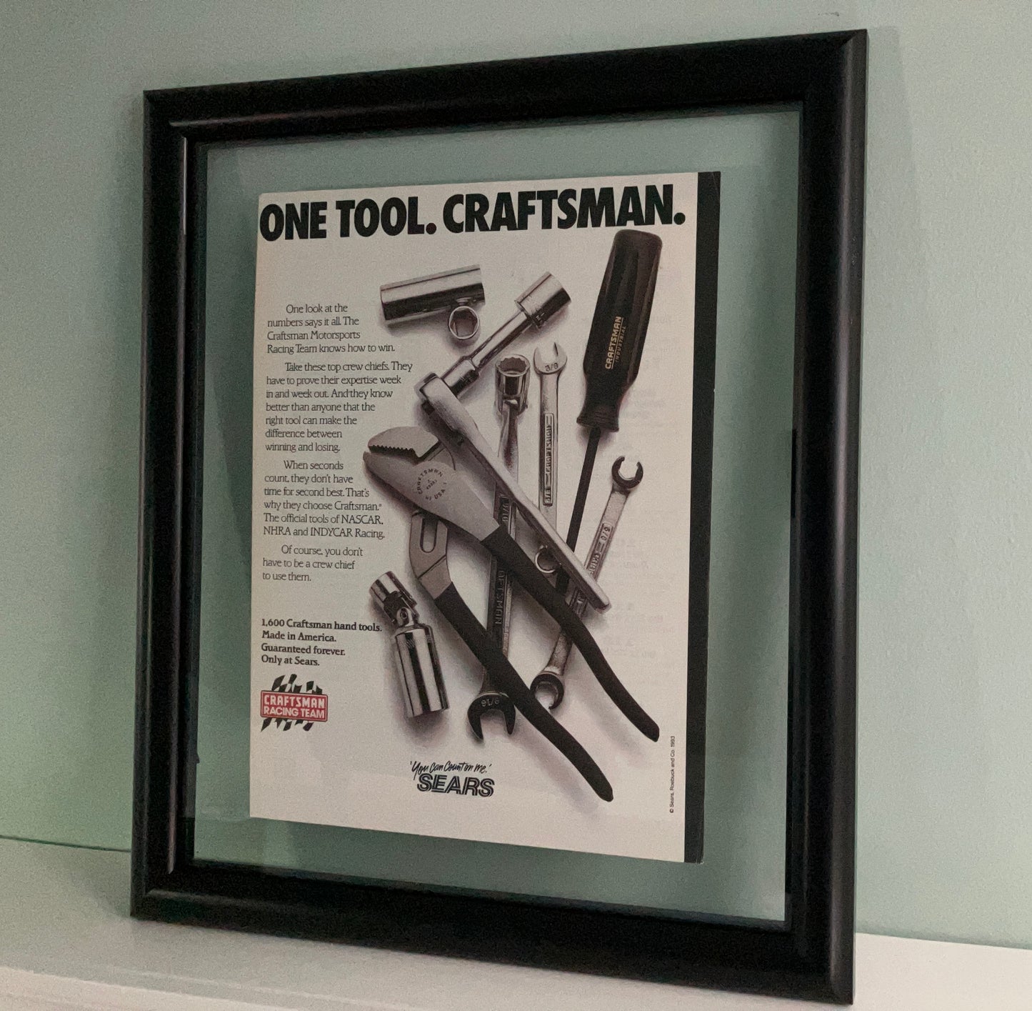 Framed Vintage Craftsman Tools Advertisement